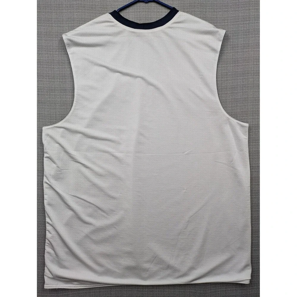 Nike Tank Top Mens 2XL White Mesh Basketball Jersey Sleeveless Blue Trim Retro